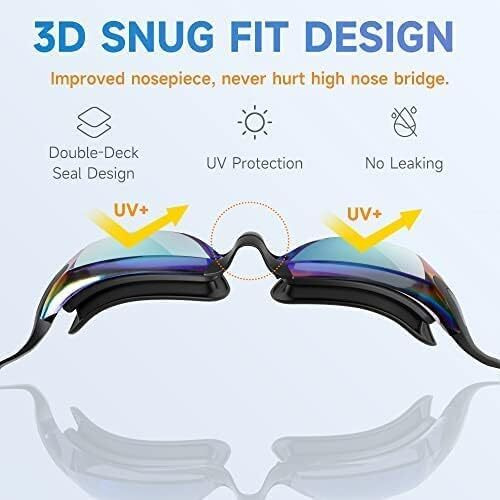 2Buds Anti-Fog & Uv Protection Swimming Goggles For Adult With Adjustable Strap, Free Nose Clip, Ear Plugs