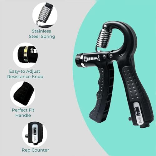 Oddish Way To Fitness Hand Grip Strengthener With Counter (R-Shape) & Finger Gripper Combo | Wrist, Forearm, Vein & Pain Relief | Hand, Finger, Wrist Muscle Strengthener | Climbing & Grip Stretcher Exerciser