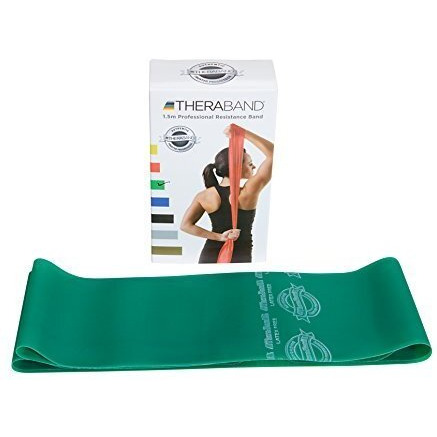 Theraband Medium Resistance Latex Free Exercise Band 5 Feet(Length) X 4 Inches(Width) Green