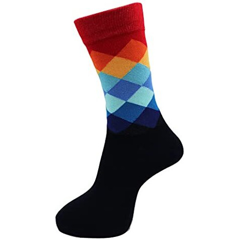 Rc. Royal Class Men's Calf Length Pure Cotton Multicolored Socks (Pack Of 5 Pairs)