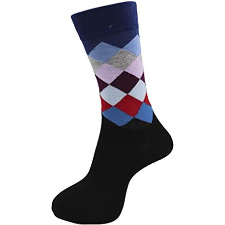 Rc. Royal Class Men's Calf Length Pure Cotton Multicolored Socks (Pack Of 5 Pairs)