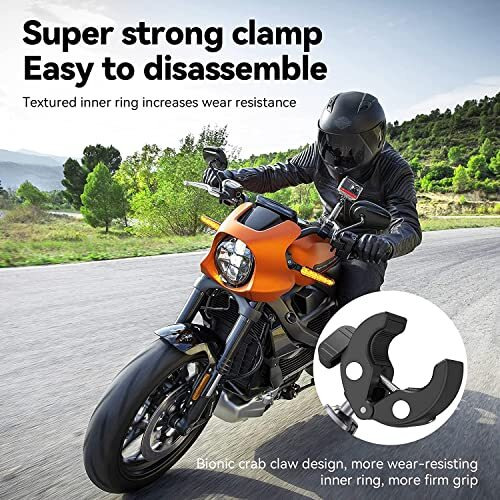 Telesin Camera Clamp Handlebar Bike Mount 360 Double Ballhead Magic Arm With 1/4-20 Thread For Motorcycle Monitor Canon Nikon Dslr/Gopro/Led Lights/Ronin-M/Ronin Mx/Freefly (Clamp)