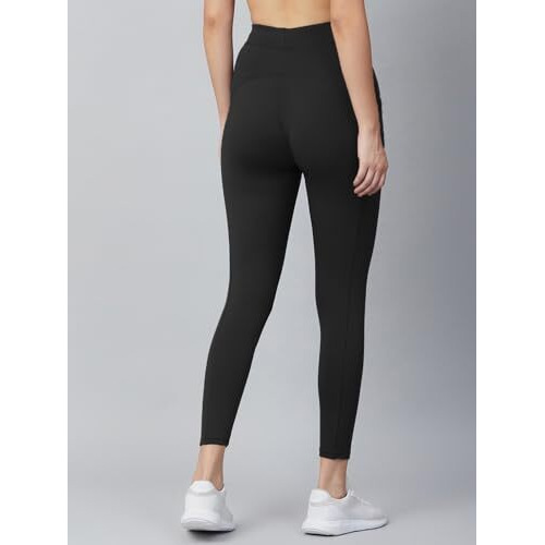Blinkin Yoga Pants Gym Leggings Tights For Women Workout, High Waist Tummy Control Non See-Through Squat Proof Stretchable Workout Pants With Pockets_033 (Color_Black,Size_L)