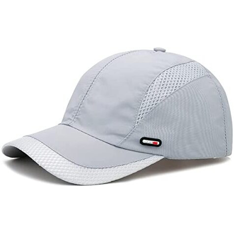 Alexvyan Breathable Net Men Sun Visor Cap Baseball Adjustable Sport Summer Cap For Golf Tennis Cricket Cycling Running Gym Cap- Sun Uv Protection (Light Grey)
