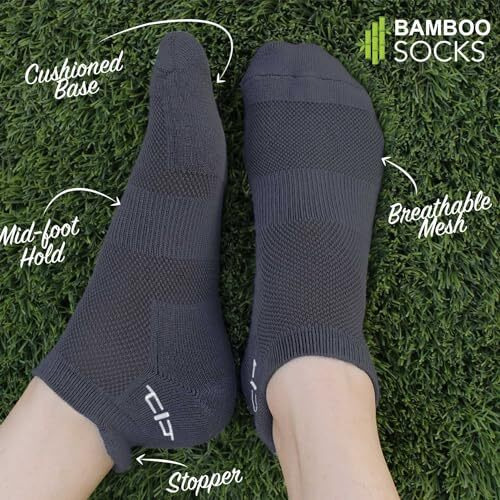 Heelium Bamboo Anklet Socks For Men|Ankle Length|Odour-Free & Breathable|Padded Base & Anti-Bacterial|3X Softer Than Cotton Socks, Multicolor