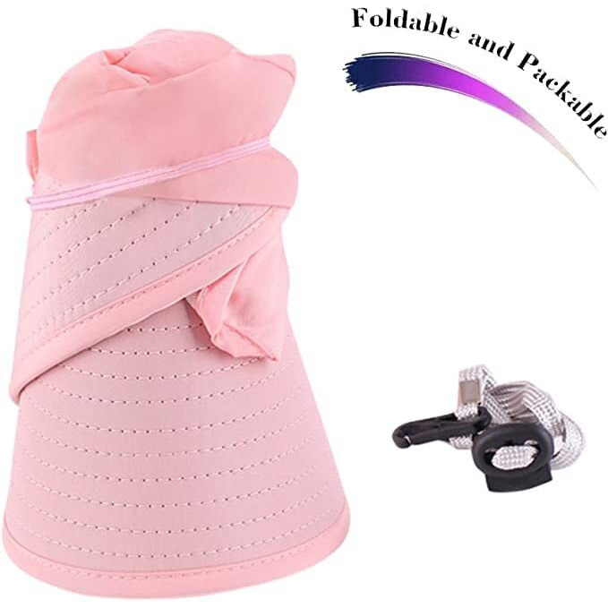 Alexvyan Polyester Sun Visor Hats For Women Uv Protection Wide Brim Summer Cap For Girls Hat Uv Protection Breathable Casual Beach Hat, Sun Protection Cap For Women (Pink), Large