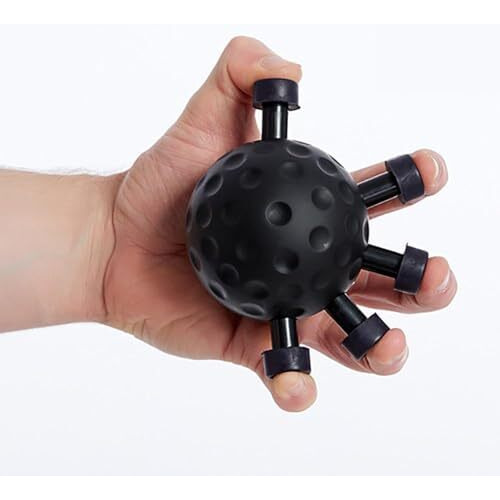 Pryfil Ultimate Finger Exerciser Strength Trainer Exercise Ball Hand Strengthener Hand Balls Workout Equipment For Men & Women (Black Heavier Finger) Abs (Acrylonitrile Butadiene Styrene)