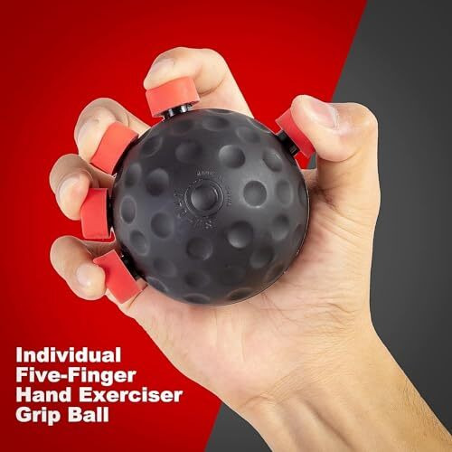 Pryfil Ultimate Finger Exerciser Strength Trainer Exercise Ball Hand Strengthener Hand Balls Workout Equipment For Men & Women (Black Heavier Finger) Abs (Acrylonitrile Butadiene Styrene)