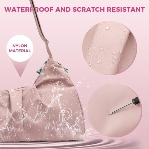 Palay Women Gym Bag Fashion Nylon Gym Bag With Shoe Compartment Duffle Bag Travel Shoulder Bag Multifunctional Gym Bag Waterproof Day Pack Shoulder Bag Gym Bag With Adjustable Shoulder Strap, Pink