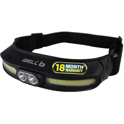 Ibell Hl8245S Super Bright Headlamp Torch With Headband, Long Range Rechargeable Led Flashlight With Various Light Modes (Black)