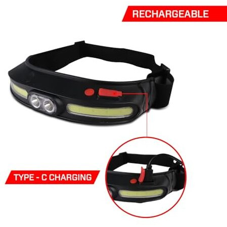 Ibell Hl8245S Super Bright Headlamp Torch With Headband, Long Range Rechargeable Led Flashlight With Various Light Modes (Black)