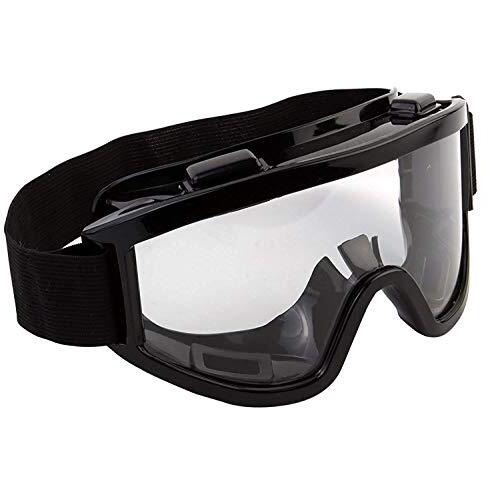 7Trees Adult Motorbike Atv / Dirt Bike Racing Transparent Goggles With Adjustable Strap - Black