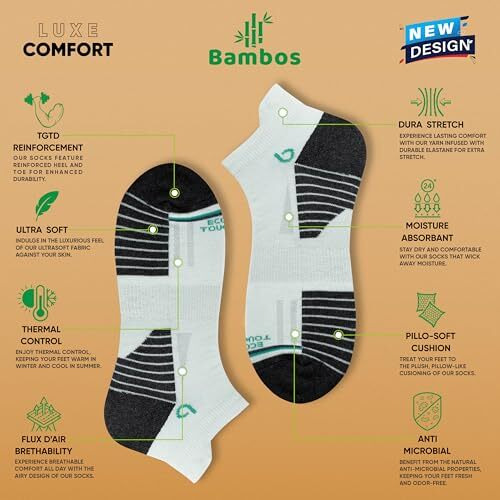 Bambos Bamboo Socks For Men Anti-Microbial Ultra Soft Padded Ankle Length Socks, Pack Of 3 Multicoloured