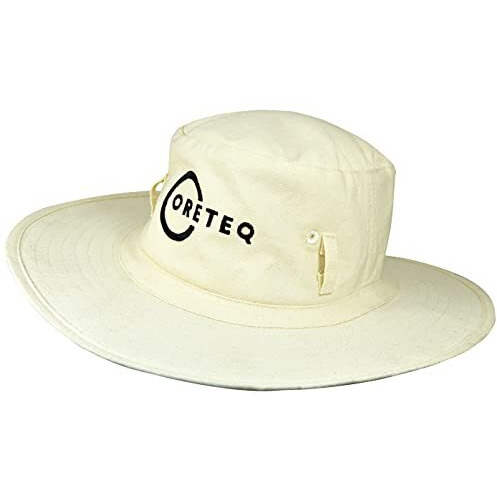 Coreteq 100% Cotton Canvas Cricket Panama Sun Hat Lightweight Brim With Loops (X-Large, X_L)