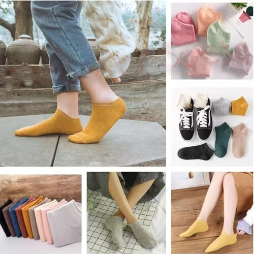 Nicsy Cotton No Show Socks Women Low Cut Invisible Liner Non Slip Athletic Boat Girls Socks Comfort Ankle Length Free Size -Multicolored