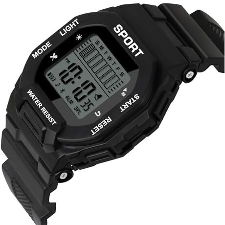 Matrix Sportz Digital Silicone Strap Watch For Boys & Girls (Black)