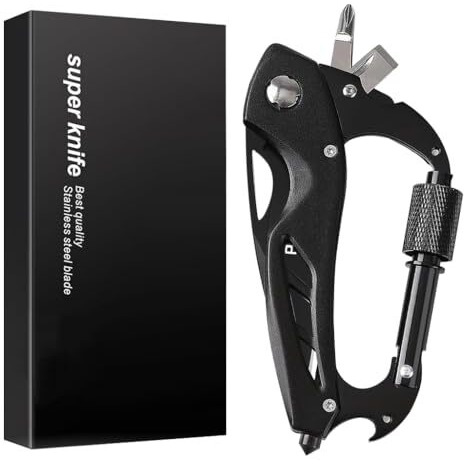 Optifit Multifunctional Carabiner Duty Stainless Steel Carabiner, Portable Multi Tool, Multi Tool For Climbing, Camping, Cycling