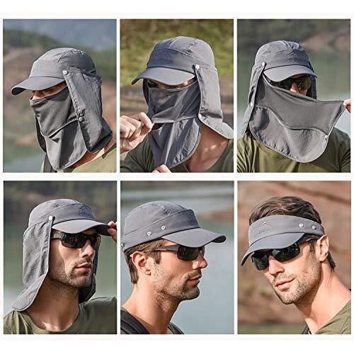 Gustave Mens Sun Hat Wide Brim Summer Sun Cap Uv Protection Fishsing Hat Foldable Bucket Hat Sun Protection Caps Outdoor (Deep Grey)