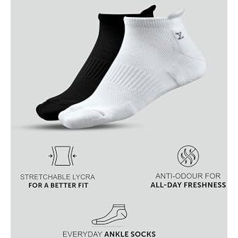 Xyxx Cotton Mens Ankle-Length Socks, Solid, Pack Of 4, Xysks4Pckn01, Pitch Black+Icy Grey+Polar White+Midnight Blue, Casual