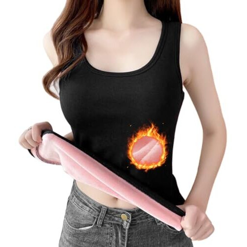 Palay Thermal Tank Top Womens Fleece Lined Underwear Tops Undershirt For Women Cotton Cami Warm Base Layer Vest Scoop Neck, Fitted
