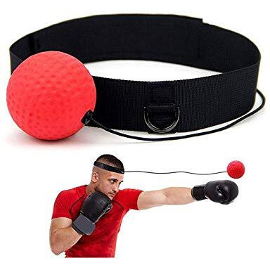 Grab Classy - Boxing Reflex Ball With Headband, Punching Ball For Speed Reactions, Fight Skill And Hand-Eye Coordination (Red)