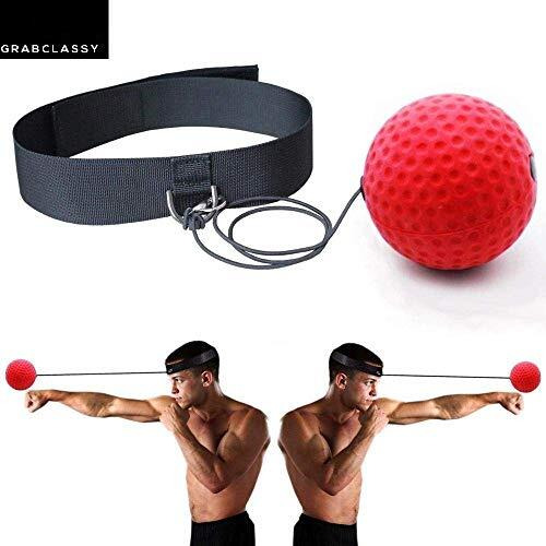 Grab Classy - Boxing Reflex Ball With Headband, Punching Ball For Speed Reactions, Fight Skill And Hand-Eye Coordination (Red)