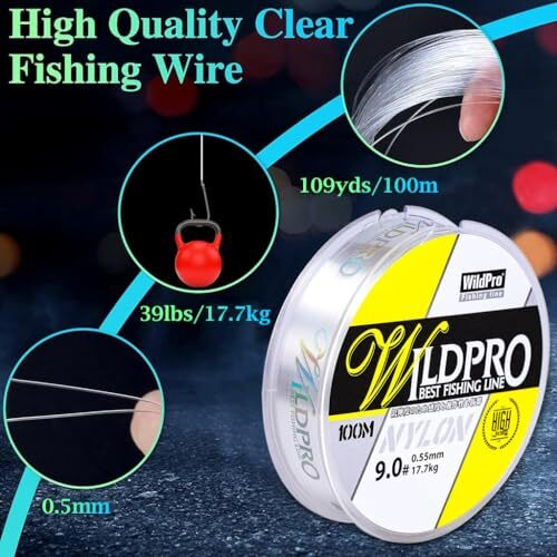 Zorbes Fishing Wire 100M 0.5Mm Fishing Line Clear Nylon String Invisible Hanging Beading Wire Strong Abrasion Resistant Monofilament Fishing Line For Balloon