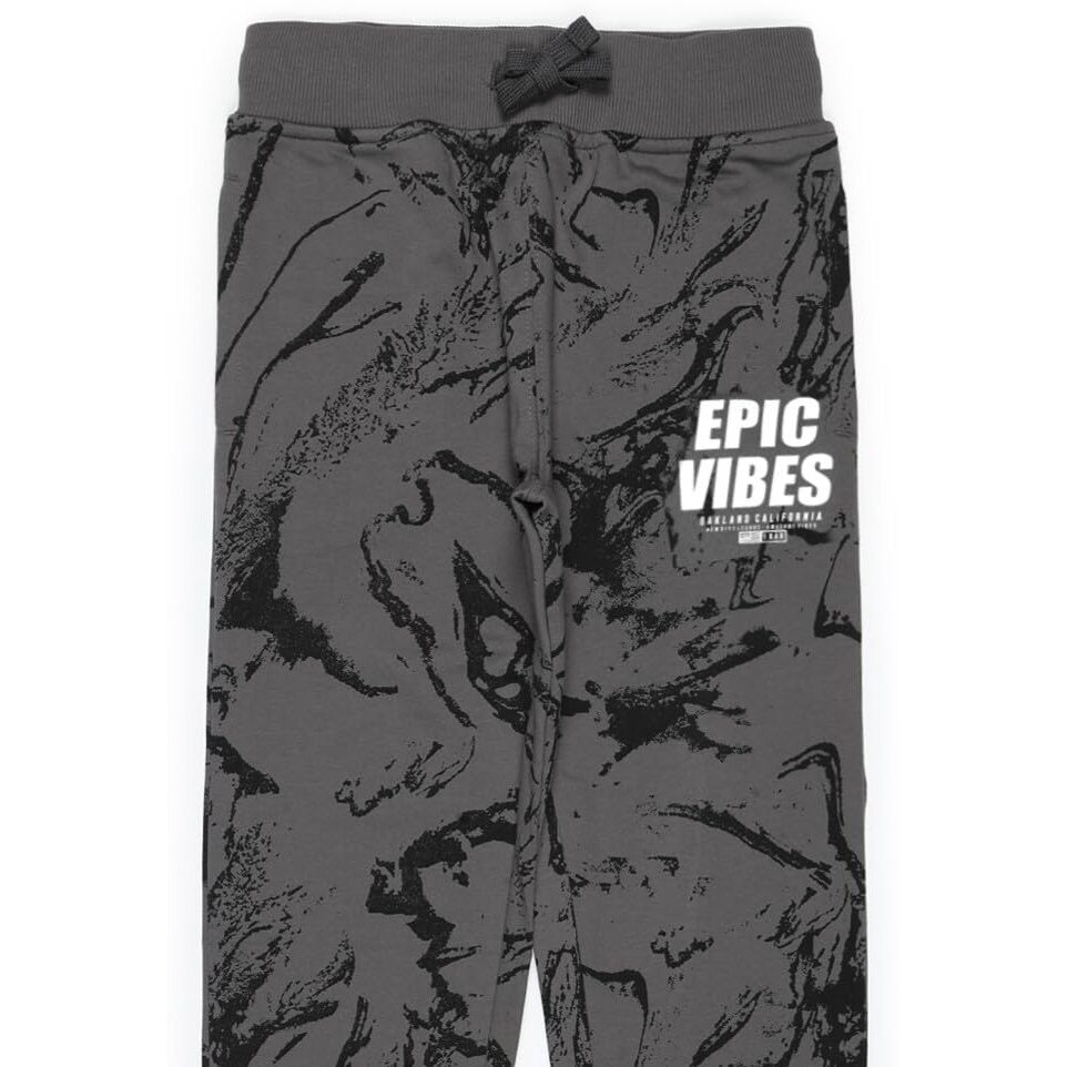 Alan Jones Clothing Boy's Patterned High Rise Cotton Joggers Track Pant (Cement_13 Years-14 Years)