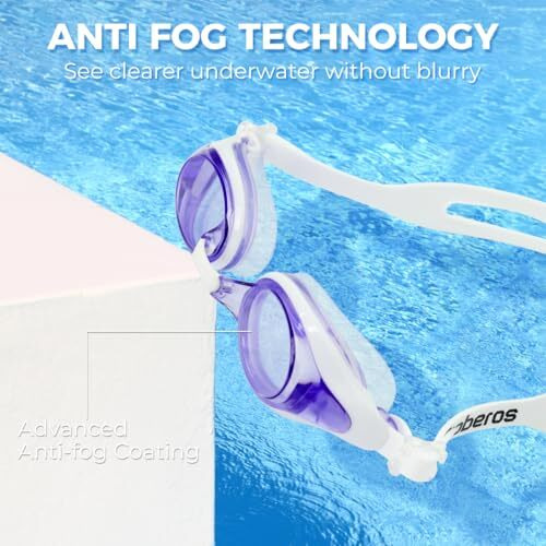 Proberos Swimming Goggles For Men & Women, Anti-Fog Uv Protection Leakproof With Adjustable Strap - Polarized Swim Goggles Includes Free Protective Case (Purple)
