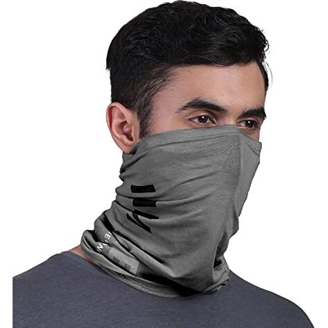 Freecultr Unisex Bamboo Bandana, Anti Microbial Super Soft & Comfort Fit, Breathable Multipurpose Headband, Face Mask For Dust Protection And Sun - Printed Pack Of 3-Charcoal,Pilot Blue,White