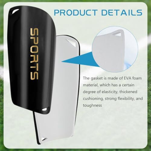 Proberos Football Sport Shin Guards Set - Eva Cushioning Shin Guards & Sleeves For Teens & Kids - Soccer, Rugby, Hockey - M