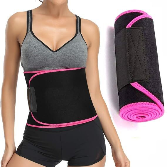 Slim Sauna Sweat Stomach Belt For Weight Loss Tummy Exercise Belly Fat Burner For Men And Women (Black)