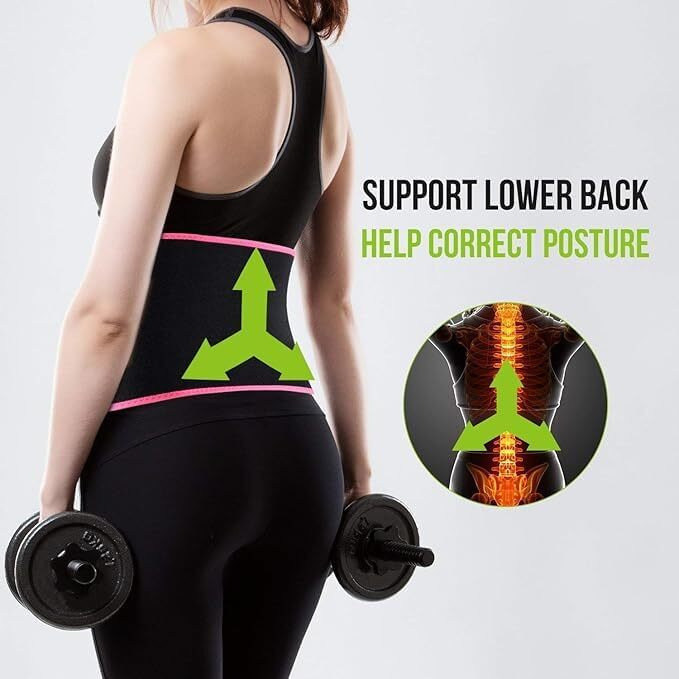 Slim Sauna Sweat Stomach Belt For Weight Loss Tummy Exercise Belly Fat Burner For Men And Women (Black)