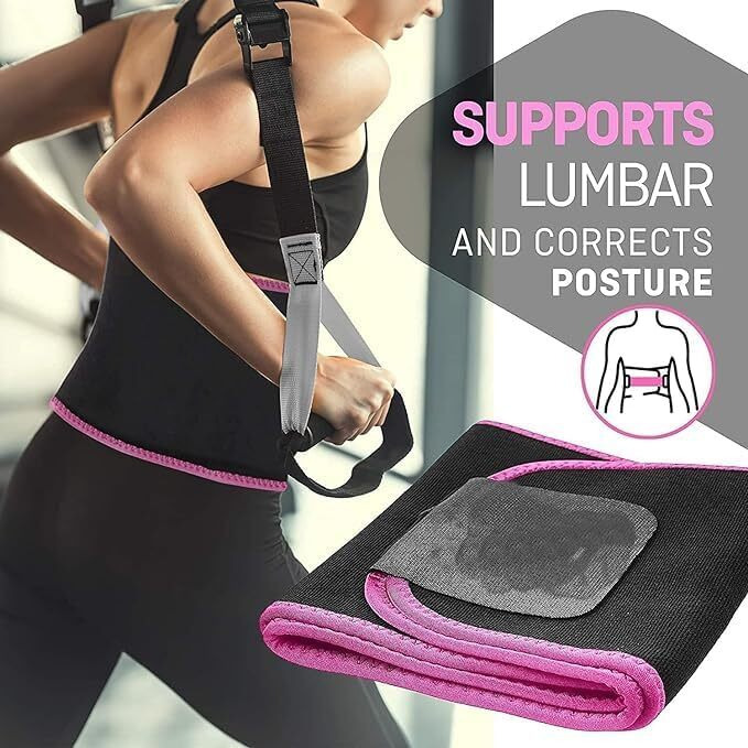 Slim Sauna Sweat Stomach Belt For Weight Loss Tummy Exercise Belly Fat Burner For Men And Women (Black)