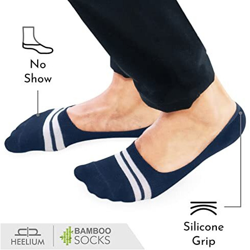 Heelium Bamboo No Show Socks For Men | Odour Free & Breathable | 3X Softer Than Cotton Socks | Low Cut Socks | Size (Uk 6-10)