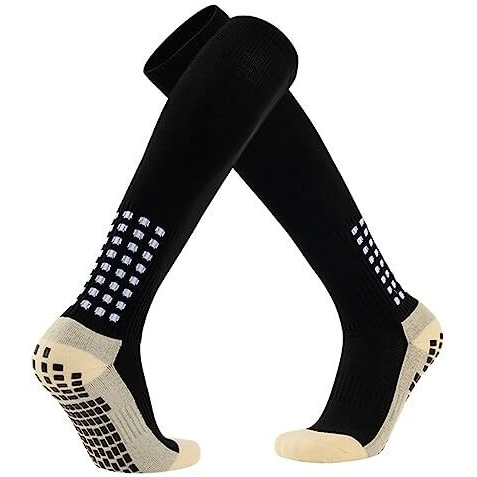 Proberos Sport Socks Athletic Over-The-Calf Socks Rubber Anti-Slip Sport Socks Soccer Socks Breathable Sport Socks Compression Socks Sports Indoor Training Socks One Size For Men & Women, One Pair