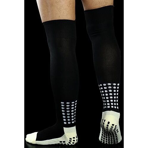 Proberos Sport Socks Athletic Over-The-Calf Socks Rubber Anti-Slip Sport Socks Soccer Socks Breathable Sport Socks Compression Socks Sports Indoor Training Socks One Size For Men & Women, One Pair