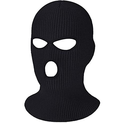 Proberos Full Face Ski Mask For Men Women,Knitted Balaclava Ski Mask Thermal Balaclava For Winter Outdoor Sports Ski Bike,Black,One Size