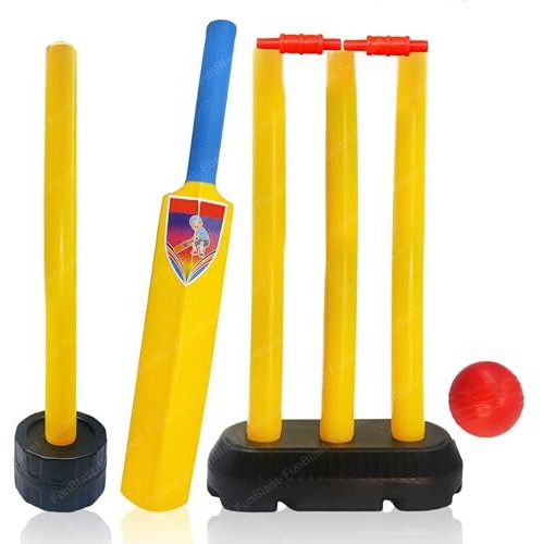 Funblast Cricket Set With Bat, Stumps & Ball, Sports Games For Kids 3+ Years Bat Ball Set - Best Birthday Return Gifts For Kids - Multicolor