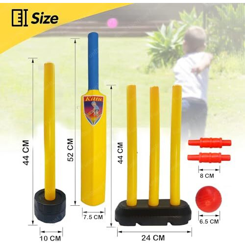 Funblast Cricket Set With Bat, Stumps & Ball, Sports Games For Kids 3+ Years Bat Ball Set - Best Birthday Return Gifts For Kids - Multicolor