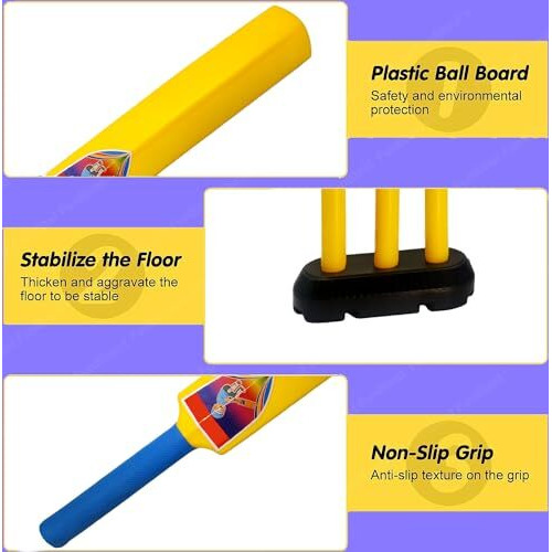 Funblast Cricket Set With Bat, Stumps & Ball, Sports Games For Kids 3+ Years Bat Ball Set - Best Birthday Return Gifts For Kids - Multicolor