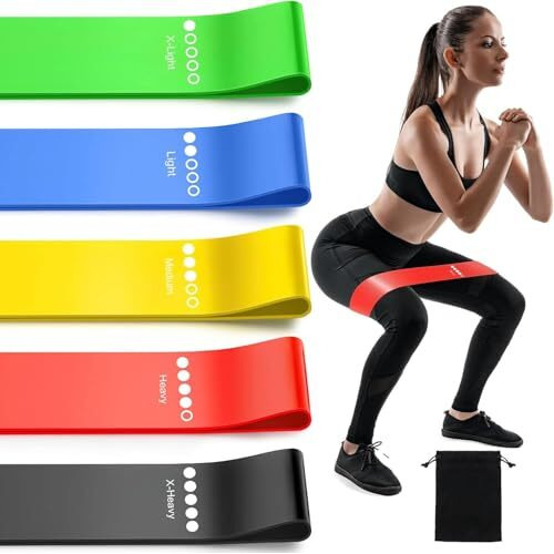 Resistance Bands For Working Out, Elastic Exercice Loop Bands For Physical Therapy, Yoga Starter Set Of Stretch Bands For Booty Legs, Pilates Flexbands