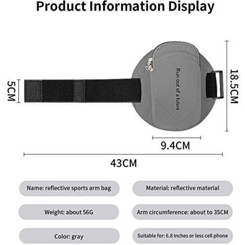 Zorbes Armband For Mobile Phone Running, Waterproof Reflective Phone Holder For Running For Iphone 14, 13, 12, Large Capacity Arm Band With Card Holder For Within 7In 's Mobile