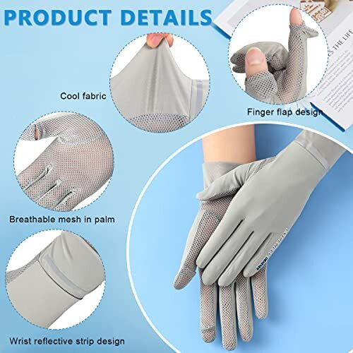 Hasthip WomenS Silk Uv Protection Gloves - Upf 50+ Sun Gloves For Driving, Cycling & Fishing, Non-Slip Touchscreen Grips, Breathable & Lightweight (Grey)