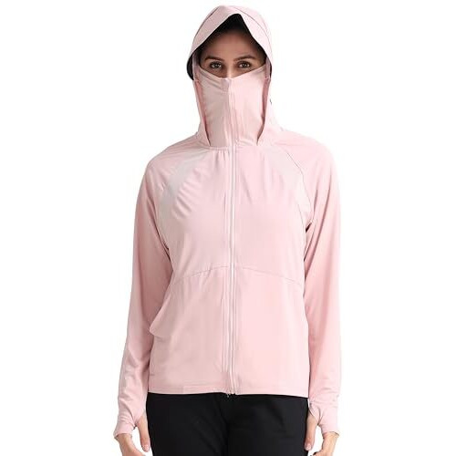 Fabsports Women's Uv Protection Sun Screen Jacket, Full Zip Sun Protection Clothing, Lightweight With Upf 50+ Protection For Outdoors, With Pockets, Sun Protective Clothing For Women