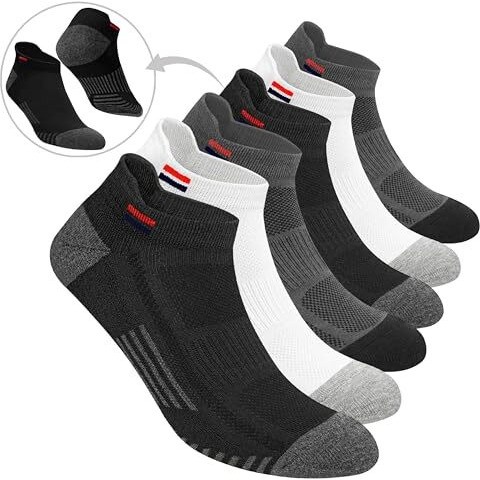 Navysport Ankle Socks For Men Women Cotton Casual Sports Socks Pack Of 6 Pairs, Free Size, Multicolour