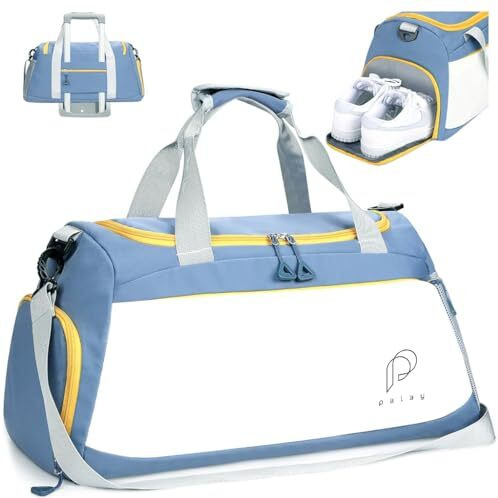Palay Gym Bag, Fitness Duffel Bag, Travel Bag Fitness Backpack, 35L Large Travel Bag, Gym Bag With Shoe Compartment Waterproof Oxford Cloth Gym Bag With Reinforced Handle & Shoulder Strap, Blue
