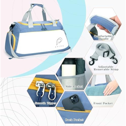 Palay Gym Bag, Fitness Duffel Bag, Travel Bag Fitness Backpack, 35L Large Travel Bag, Gym Bag With Shoe Compartment Waterproof Oxford Cloth Gym Bag With Reinforced Handle & Shoulder Strap, Blue