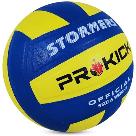 Prokick Stormers Pu Pasted Volleyball, Blue/Yellow (Size 4)