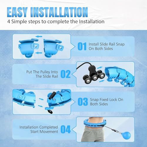 Gabaniz Smart Infinity Heavy Duty Hula Hoop For Adults Weight Loss/Exercise - 360 Degree Waist Fitness - 24 Knots Adjustable Size With Ball